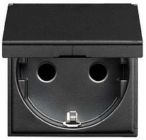 Розетка с заземлением без рамки ABB Niessen Zenit 1-м. 2 мод. крышка шторки N2288.1 AN антрацит картинка